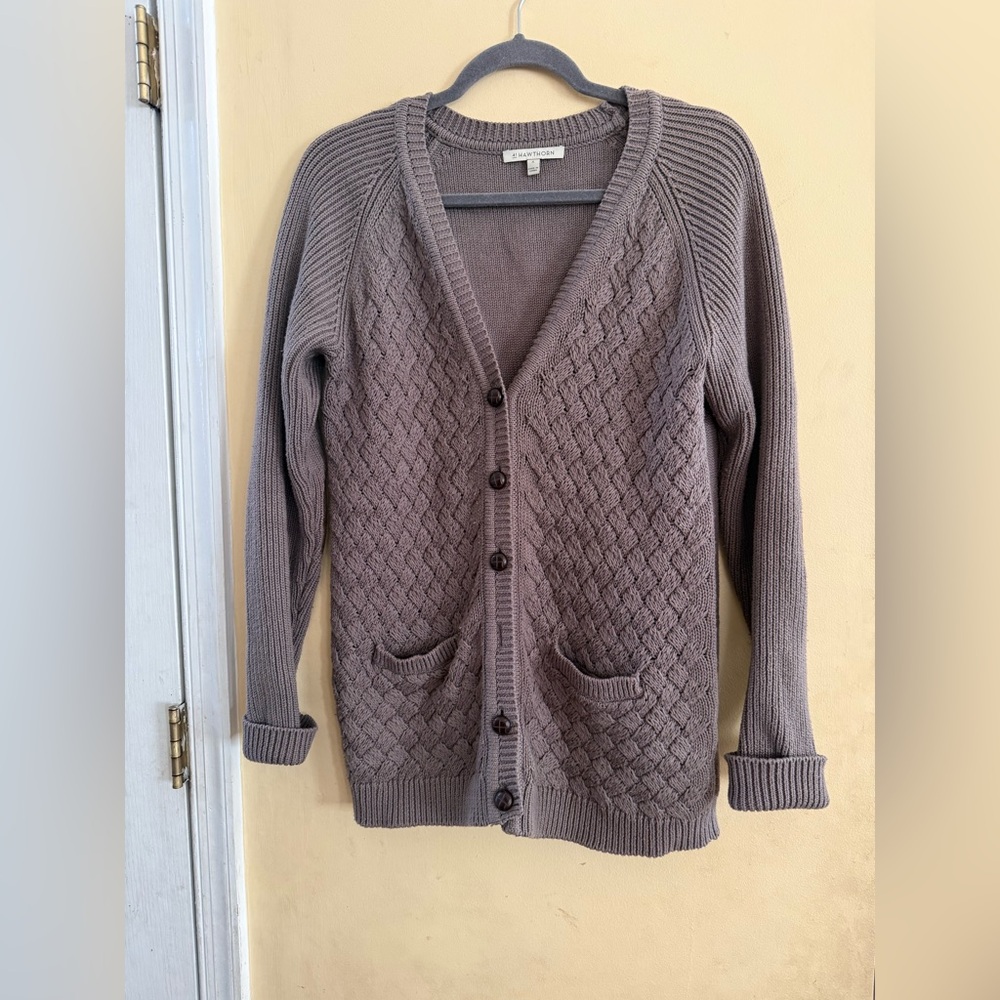 Women's 41 Hawthorne Brown Cardigan Professor  Sweater, medium